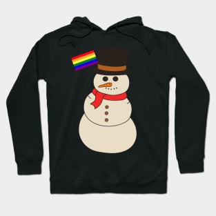 Gay pride Snowman. Merry Christmas celebration. Hoodie